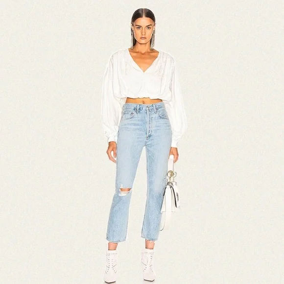 Agolde Riley High Rise Straight Crop - Picture 4 of 10